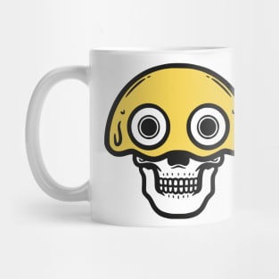 Confused Emoticon with Skull Mug